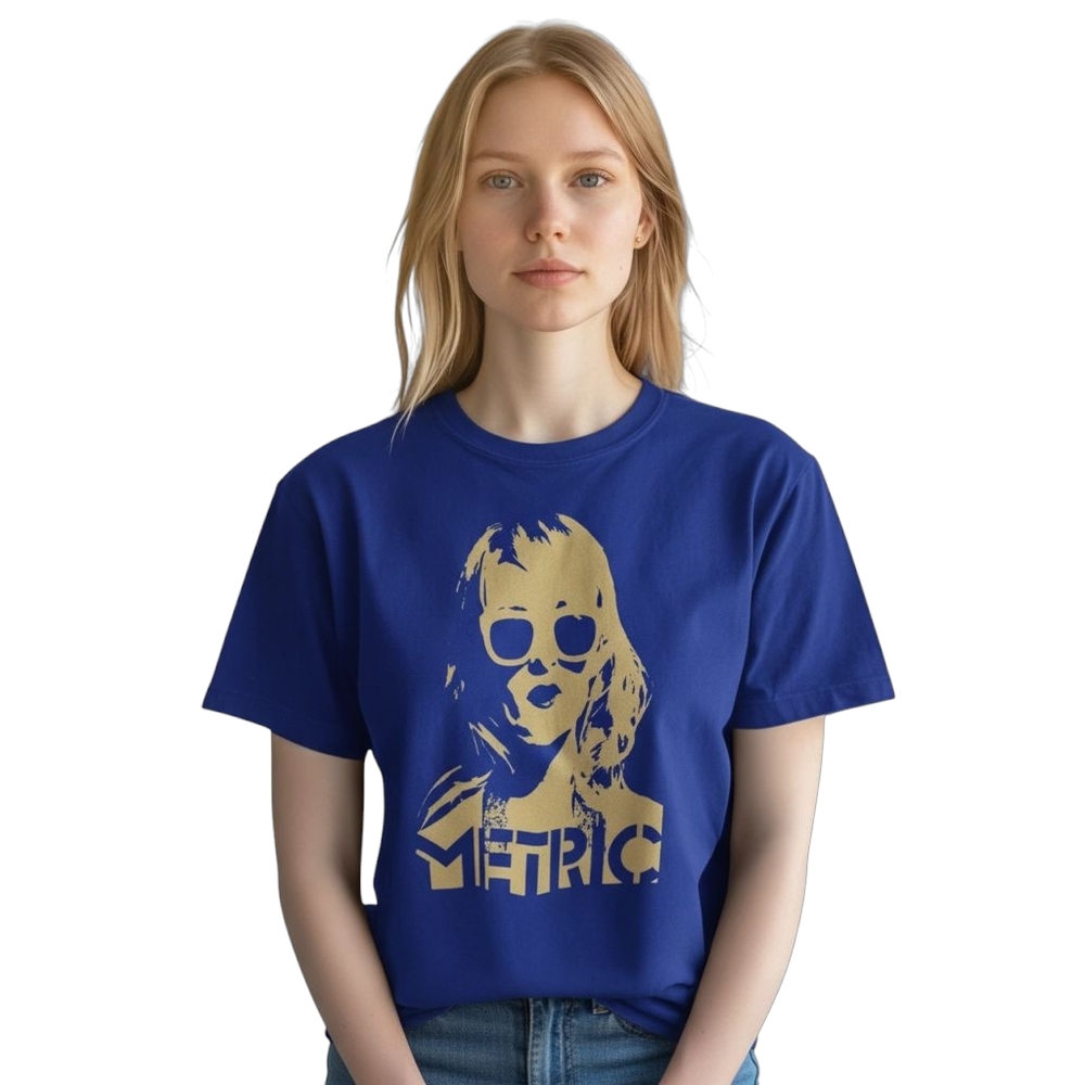 American Apparel Blue and Yellow Graphic Tee